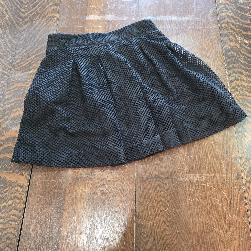 Goth Punk inspired black mesh‎ pleated short skirt size 0